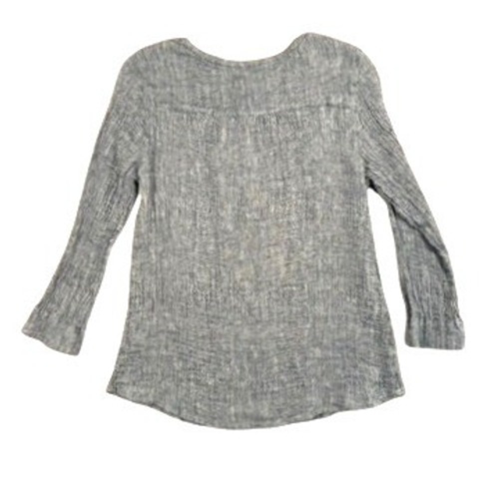 Soft Surroundings Blue Melange Knit Long Sleeve Tunic Top M Cozy Button Detail‎ - Picture 4 of 8